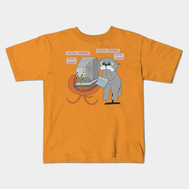 IT cat Kids T-Shirt by Alekvik